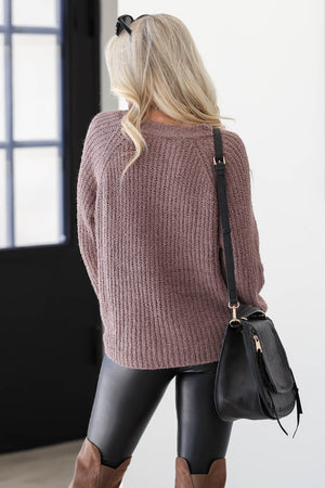 Dare To Dream Reversible Ribbed Knit Sweater - Mocha, Closet Candy, 3