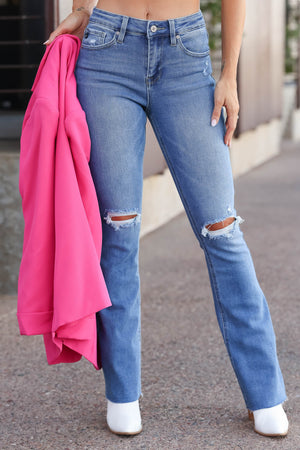 KANCAN Eva High Rise Boot Cut Jeans - Medium Wash, Closet Candy, 4