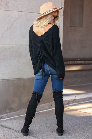 Dare To Dream Reversible Ribbed Knit Sweater - Black, Closet Candy, 2