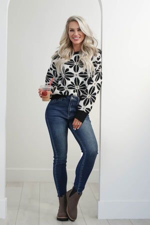 Keep Blooming Sweater - Black, Closet Candy, 1