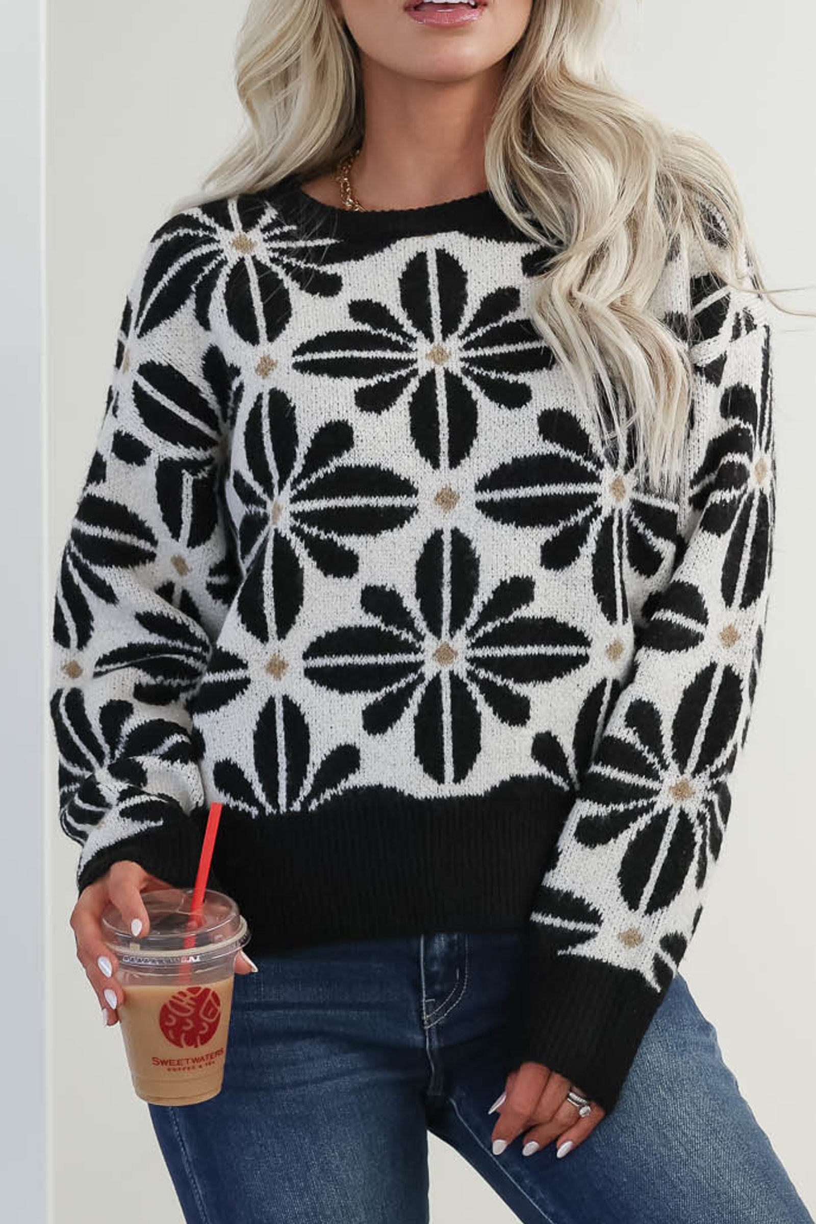 Keep Blooming Sweater - Black, Closet Candy, 2