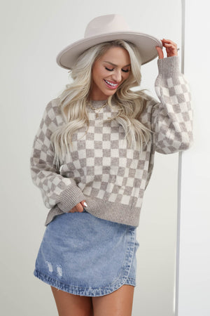 Check Please Sweater - Oatmeal, Closet Candy, 4