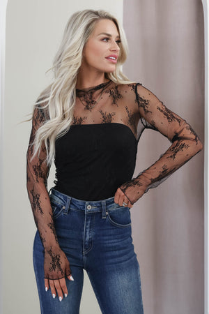 Better Believe It Long Sleeve Lace Tops, Closet Candy, 2