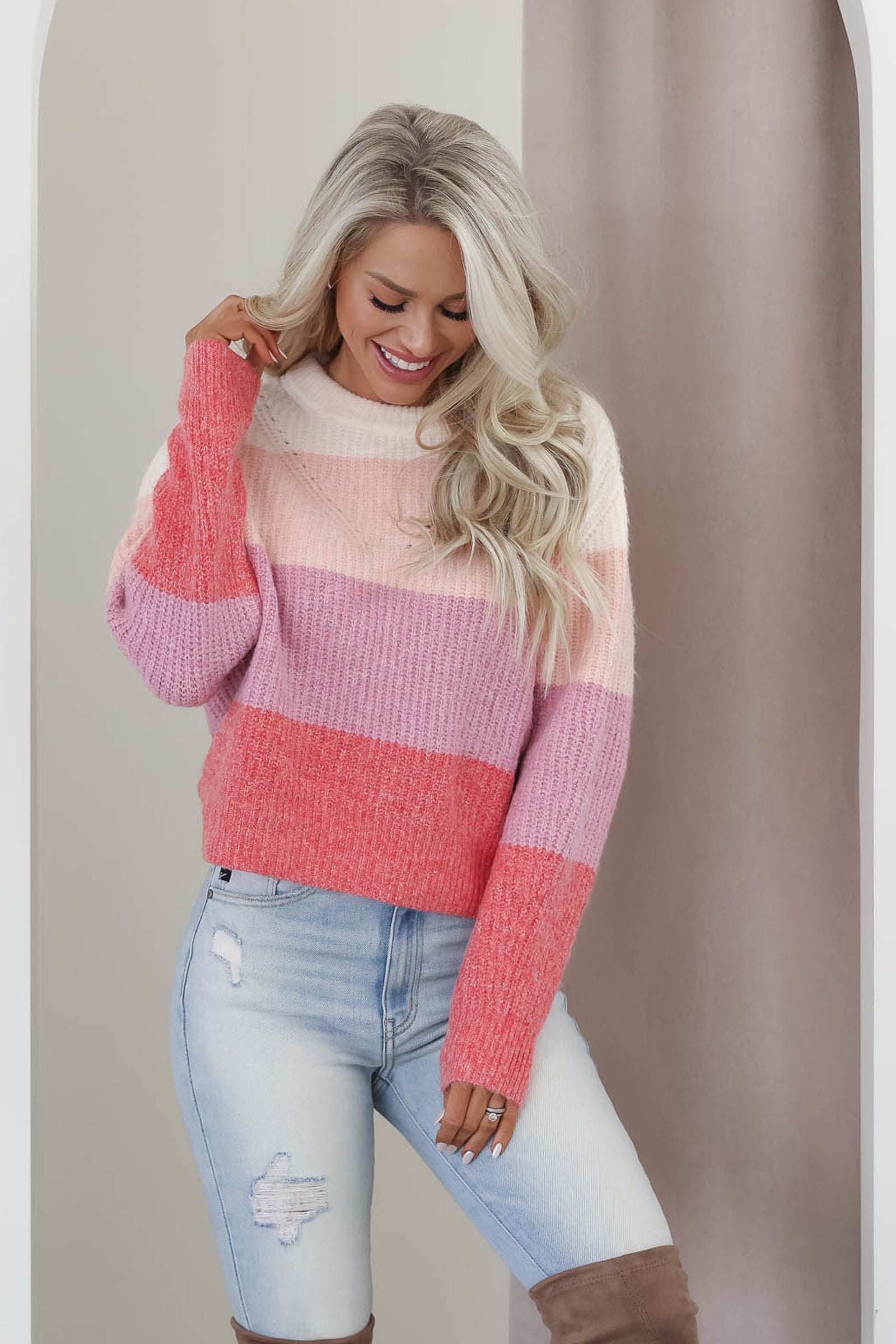 She Doesn't Even Go Here Color Block Sweater, Closet Candy, 1