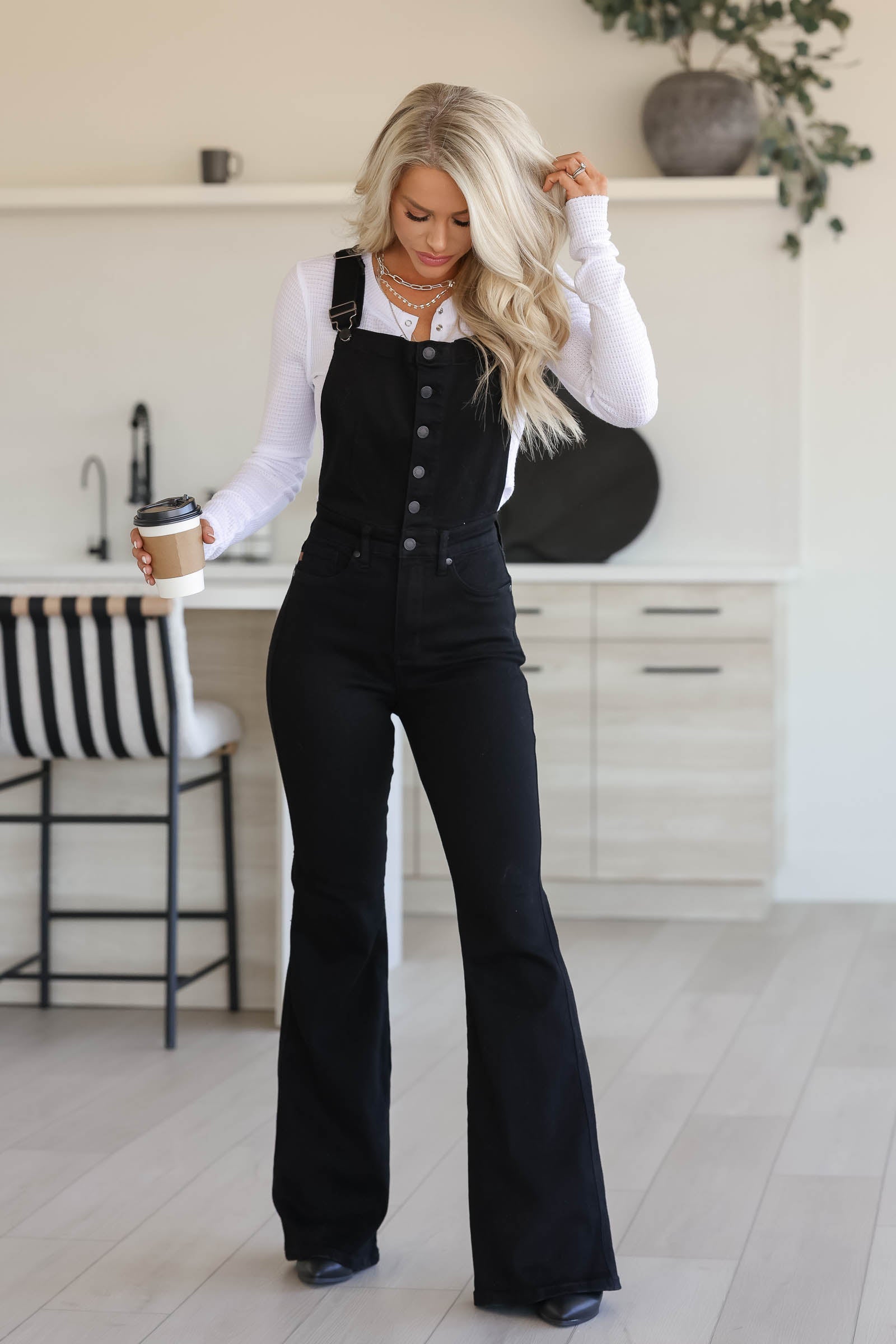 JUDY BLUE Tasha Retro Tummy Control Overalls - Black, Closet Candy, 1