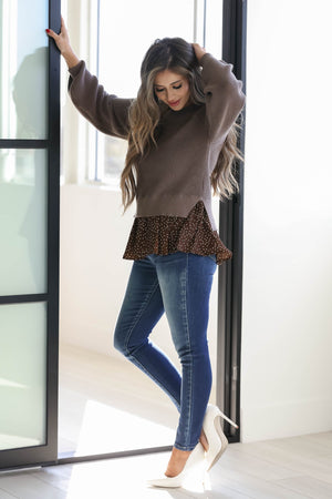 One of the Good Ones Layered Sweater - Mocha, Closet Candy, 4