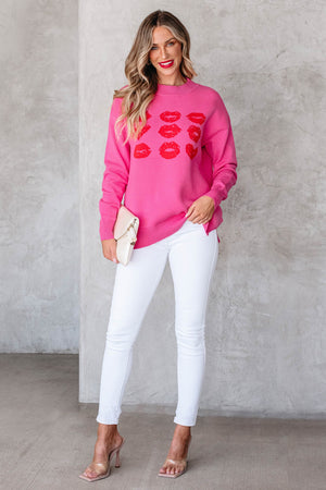 Sealed with a Kiss Sweater - Pink, Closet Candy, 2