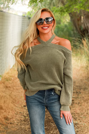 Forest Haze Sweater, Olive, Closet Candy, 5