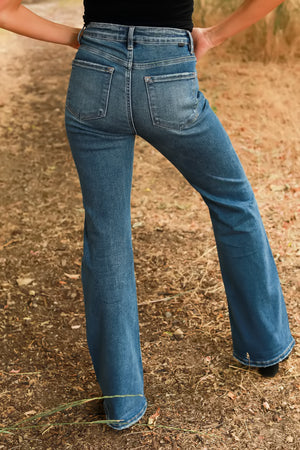RISEN Tummy Control High Rise Skyline Flare Jeans, Closet Candy, 7