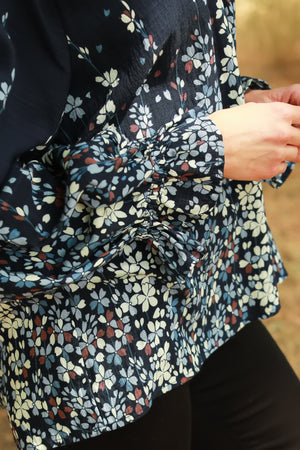 Garden Grace Floral Blouse, Midnight, Closet Candy, 5