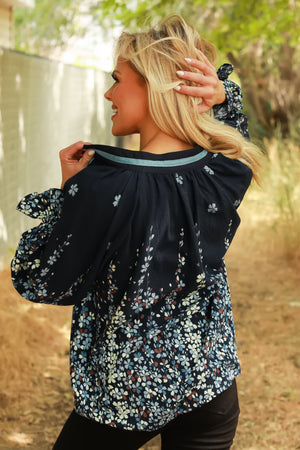 Garden Grace Floral Blouse, Midnight, Closet Candy, 7