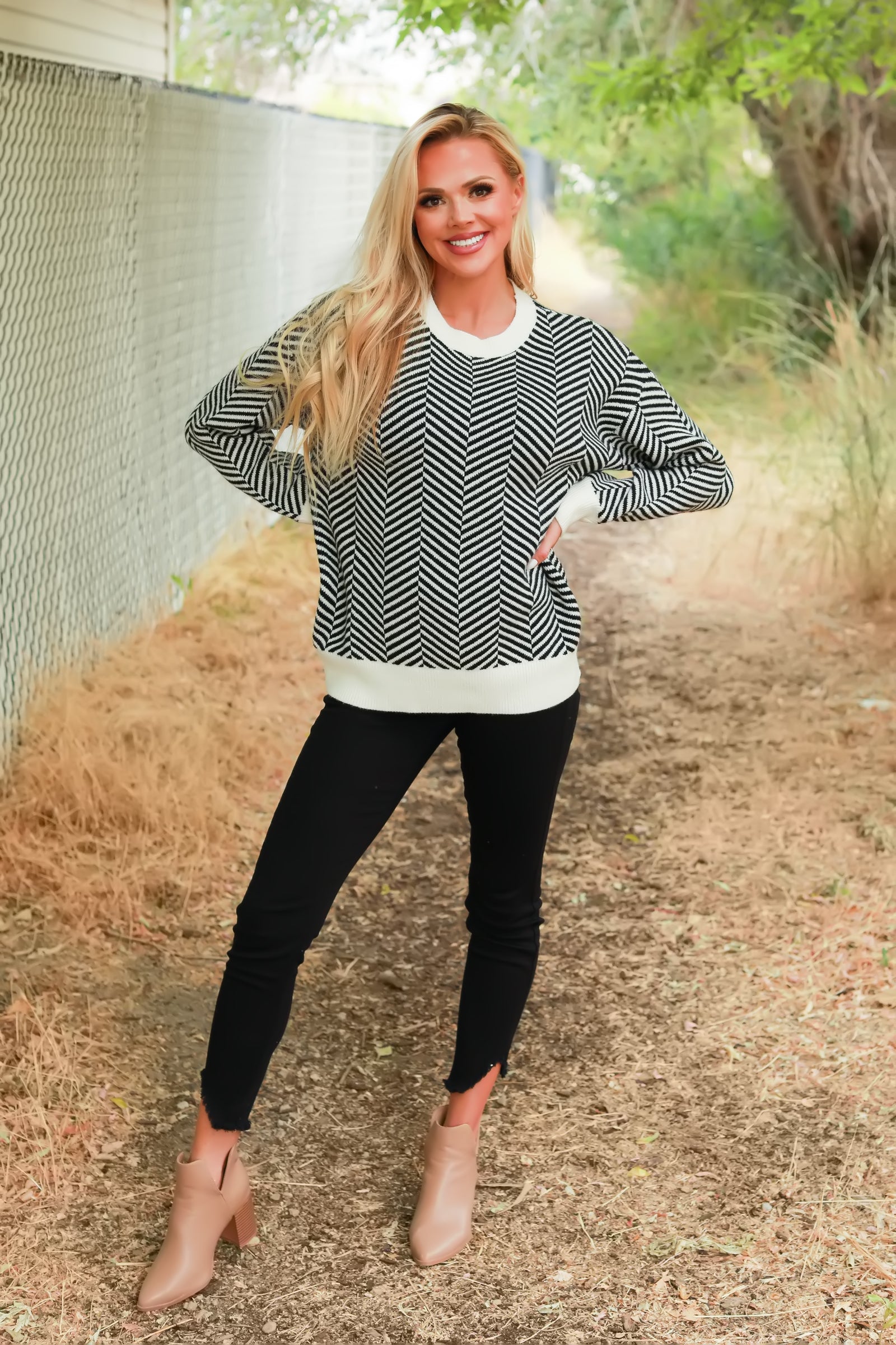 Whispered Chevron Sweater, Closet Candy, 1