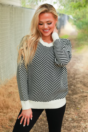 Whispered Chevron Sweater, Closet Candy, 1