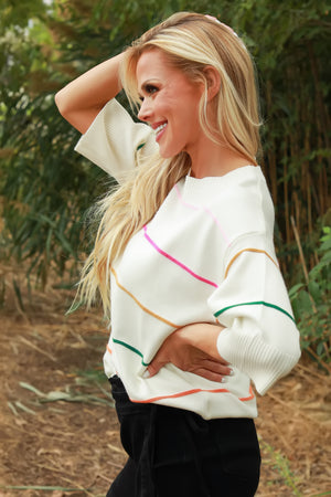 Normal Volume Striped Sweater, Closet Candy, 5
