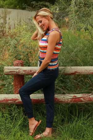 Max Aura Points Striped Knit Tank, Closet Candy, 3