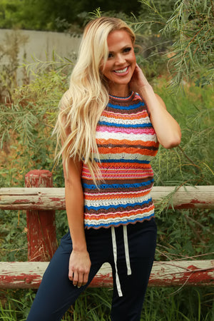 Max Aura Points Striped Knit Tank, Closet Candy, 8