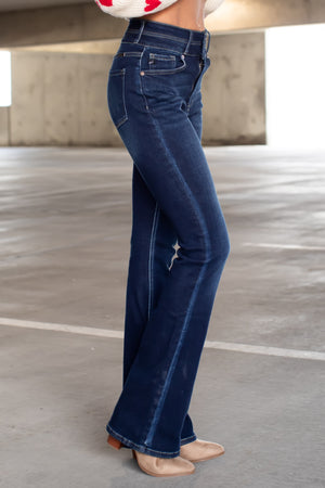 KANCAN Gisella High Rise Bootcut Jeans - Dark Wash, Closet Candy, 2