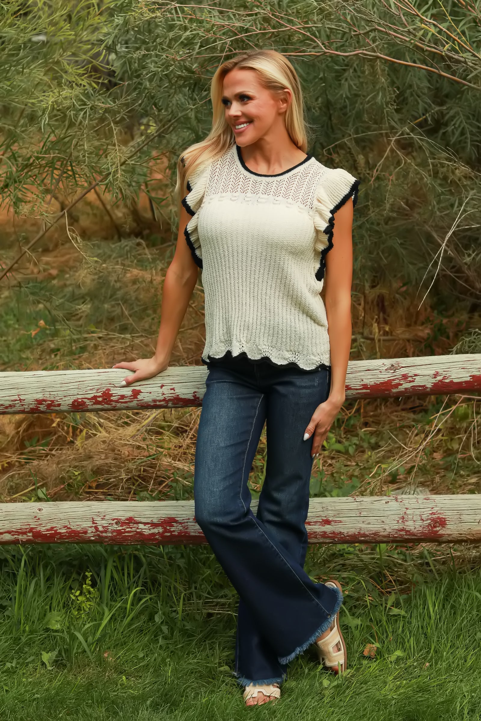 Sugar & Spice Knit Top, Beige, Closet Candy, 1