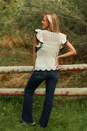 Sugar & Spice Knit Top, Beige, Closet Candy, 10