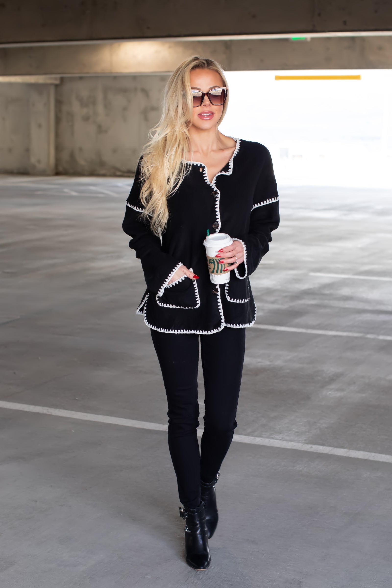 What A Coincidence Button Cardigan - Black, Closet Candy, 7