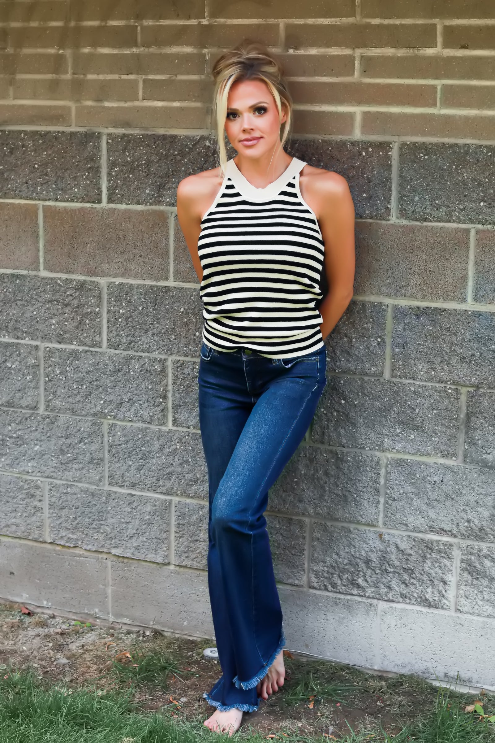 Golden Hour Striped Tank, Stripe, Closet Candy, 1