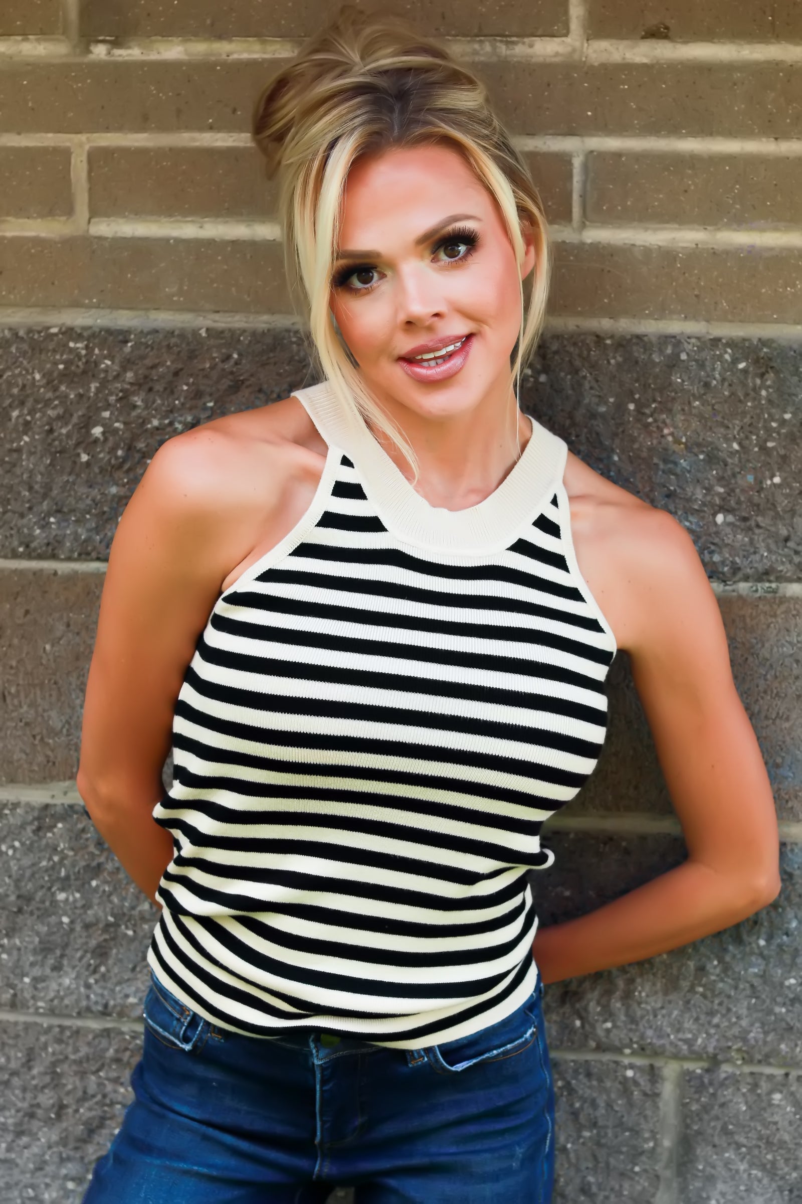 Golden Hour Striped Tank, Stripe, Closet Candy, 1