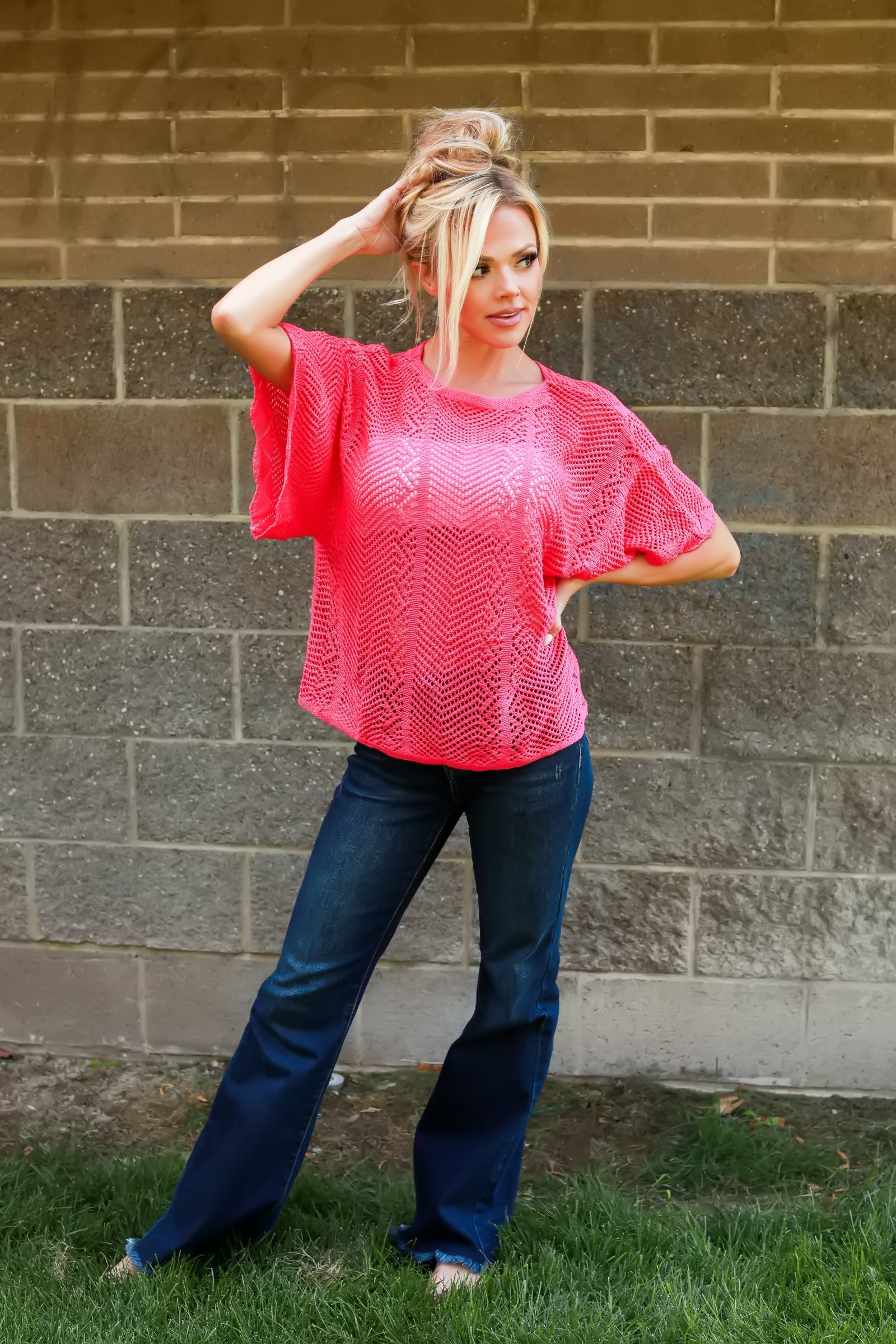 Storyline Knit Top, Pink, Closet Candy, 1