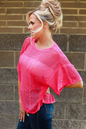Storyline Knit Top, Pink, Closet Candy, 5