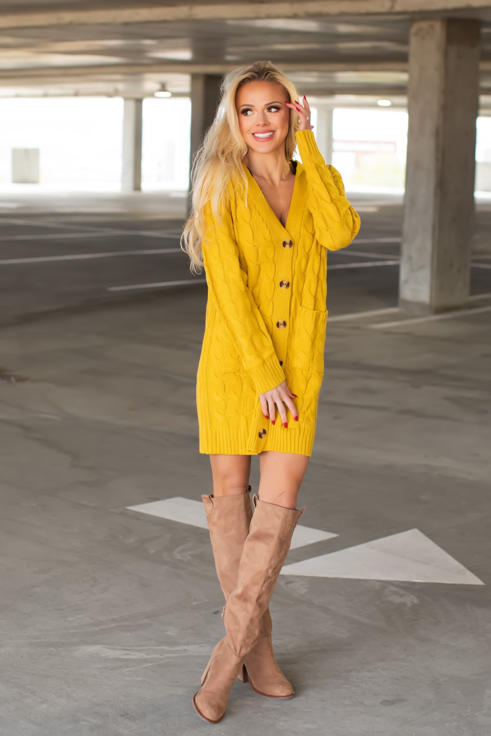 Mustard long jumper dress outlet