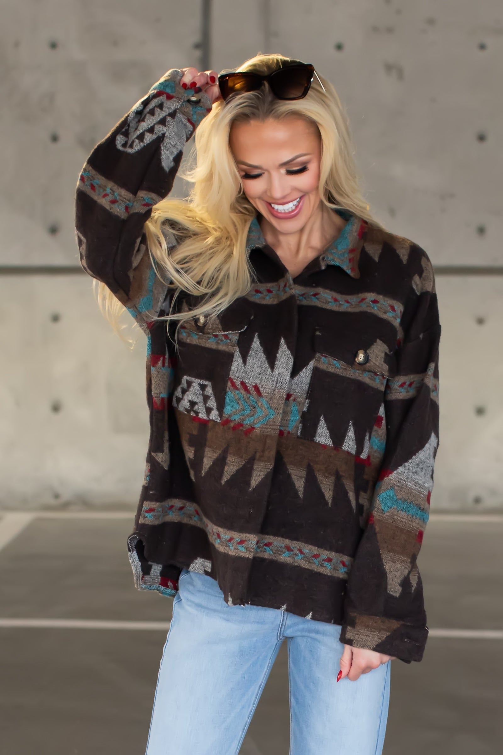 I'm Sure You've Heard Aztec Jacket - Black, Closet Candy, 1