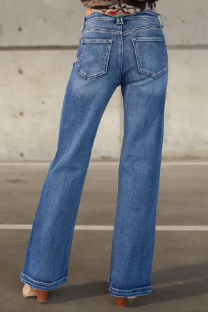 KANCAN Avonlea High Rise Wide Flare Jeans - Dark Wash, Closet Candy, 2