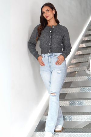 We Can't Be Friends Sweater Cardigan - Charcoal