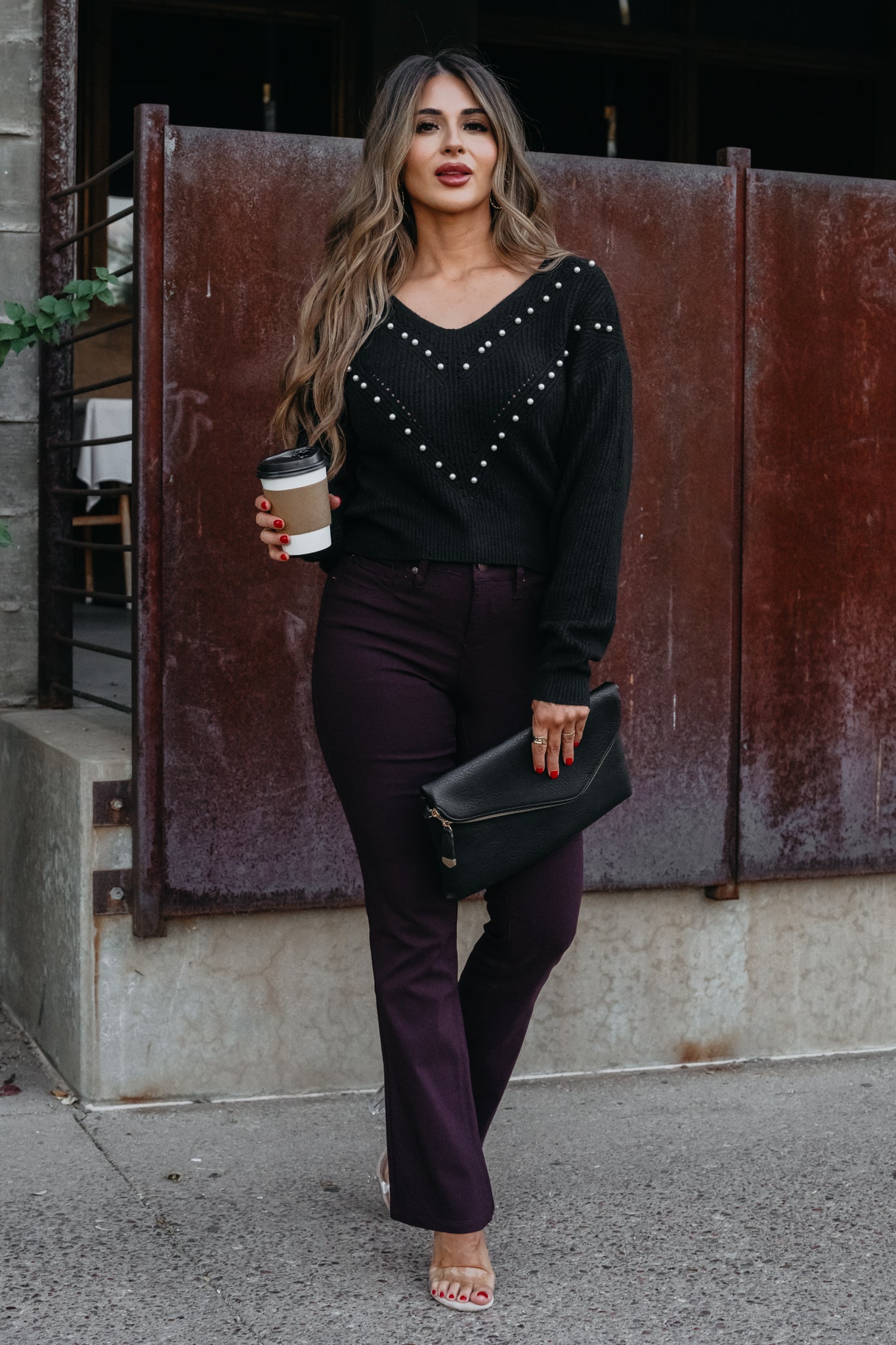 Under a Pearl Sky Cropped Sweater - Black, Closet Candy, 1