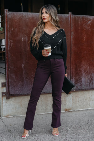 Nikki Hyperstretch Bootcut Pants - Dark Berry, Closet Candy, 5