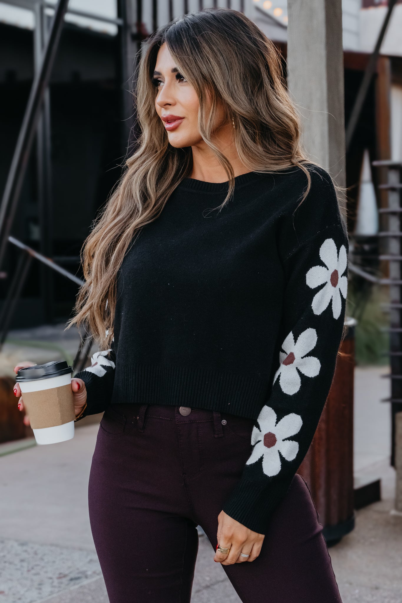Garden of Dreams Crop Sweater - Black, Closet Candy, 1