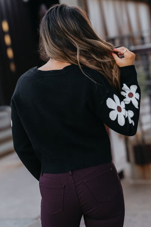 Garden of Dreams Crop Sweater - Black, Closet Candy, 5