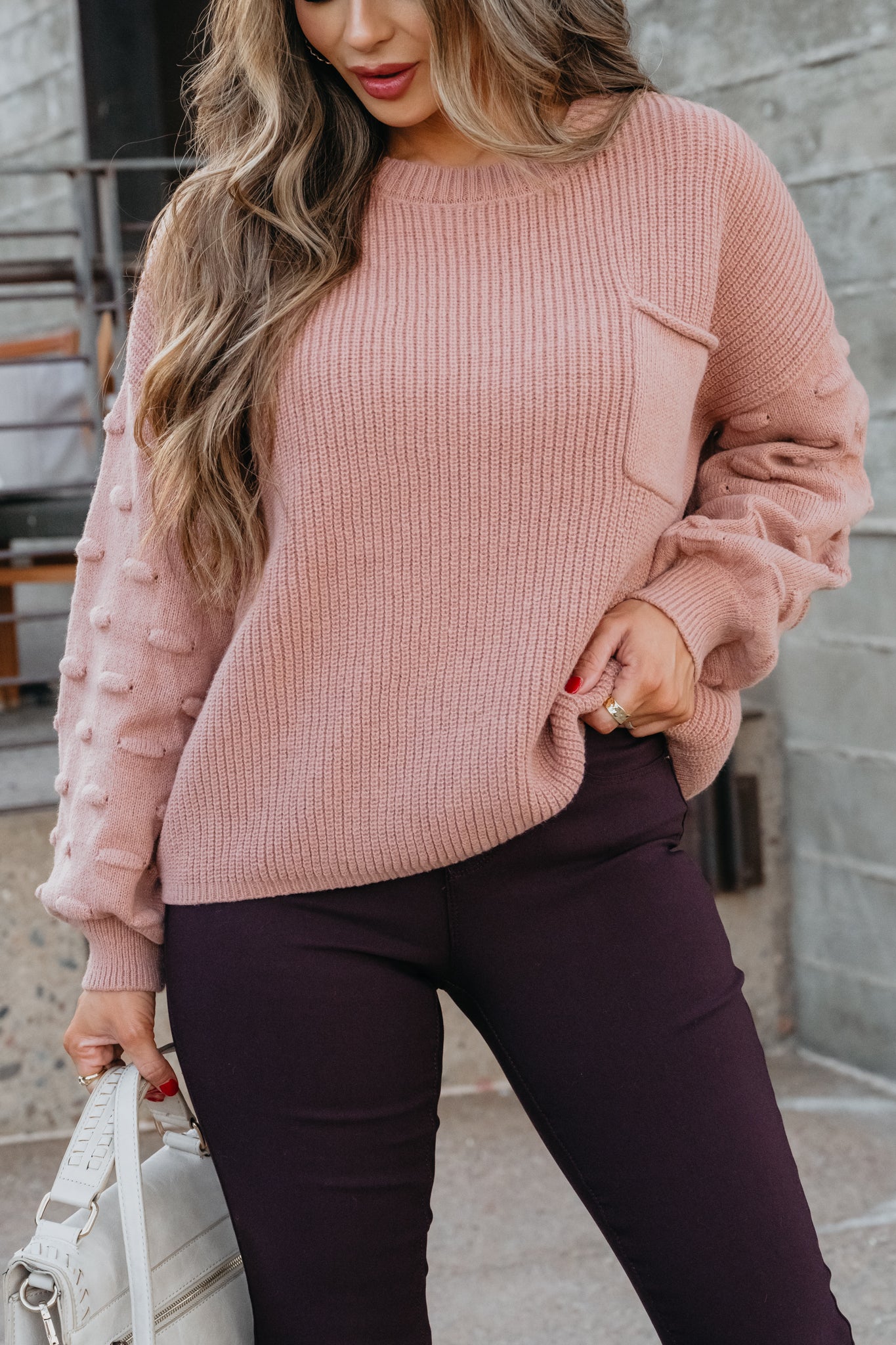 Look Who You Made Me Sweater - Rose, Closet Candy, 1