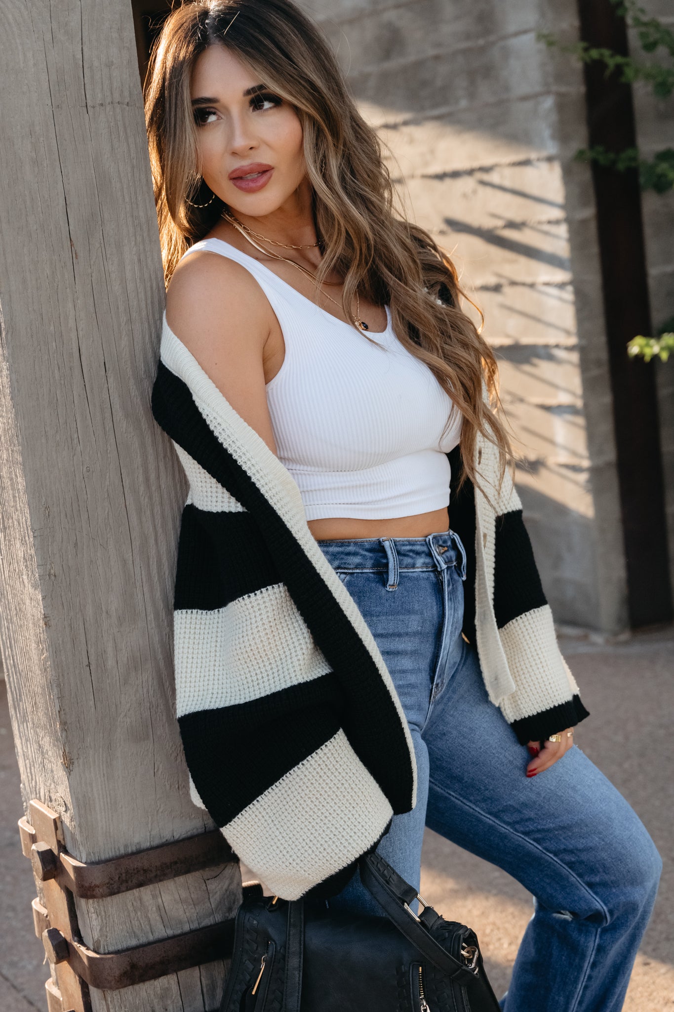 Get There When I Get There Cardigan - Cream/Black, Closet Candy, 1