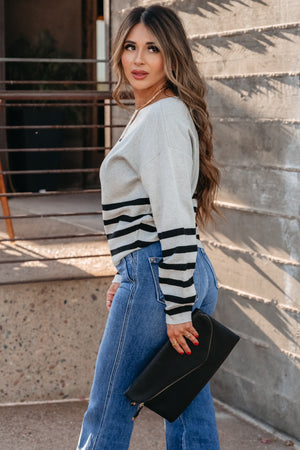 These Beautiful Things Sweater - H Grey/Black, Closet Candy, 4