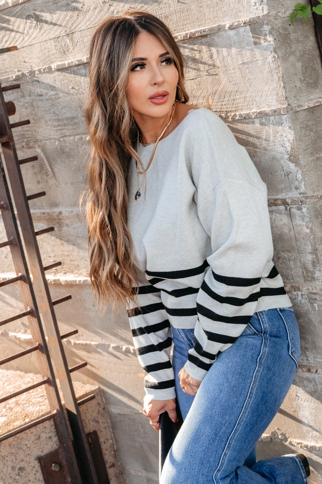 These Beautiful Things Sweater - H Grey/Black, Closet Candy, 1
