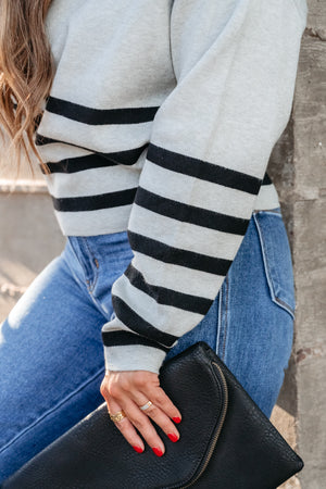 These Beautiful Things Sweater - H Grey/Black, Closet Candy, 5