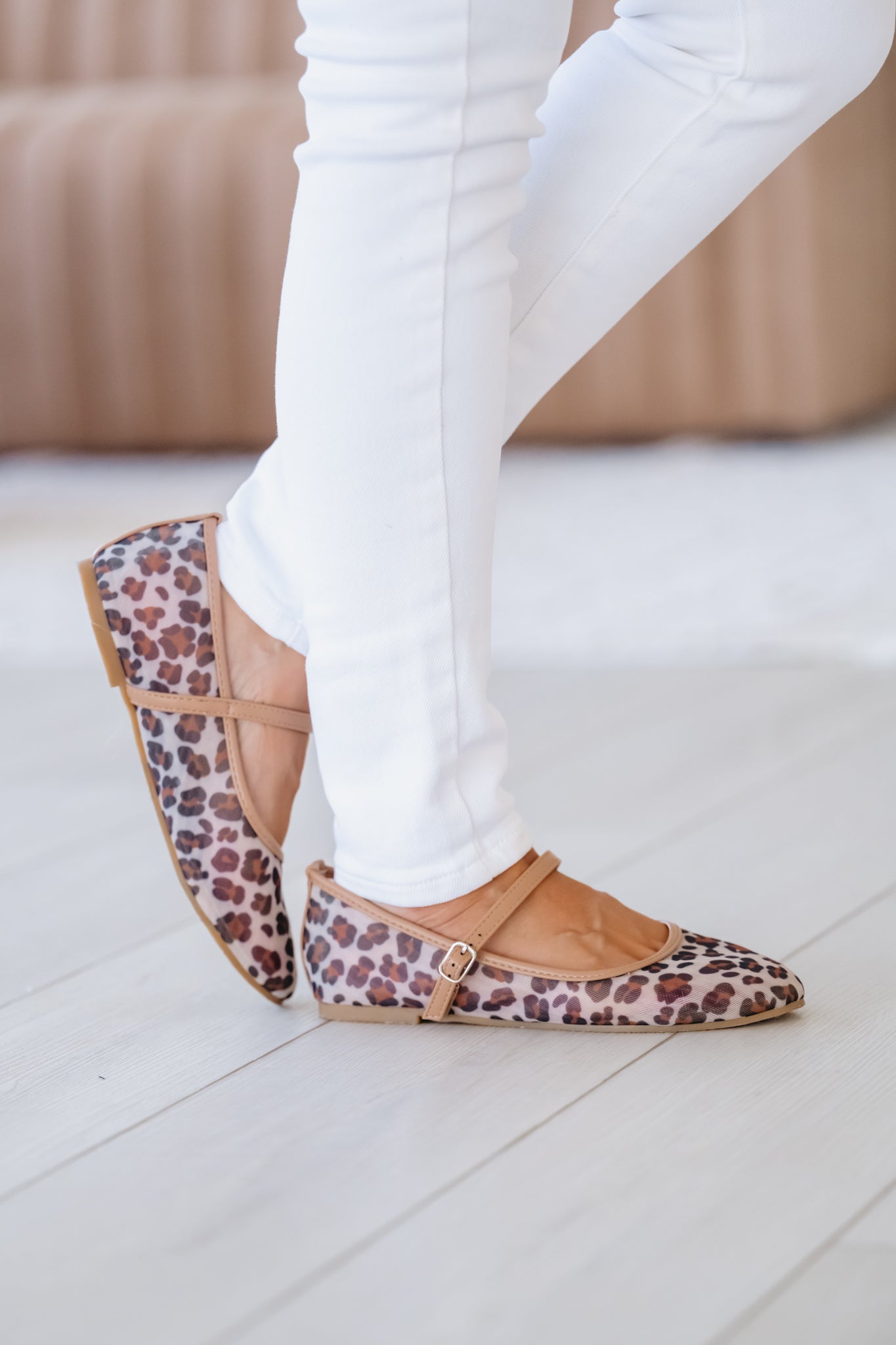 Effortless Mesh Ballet Flats Leopard 10