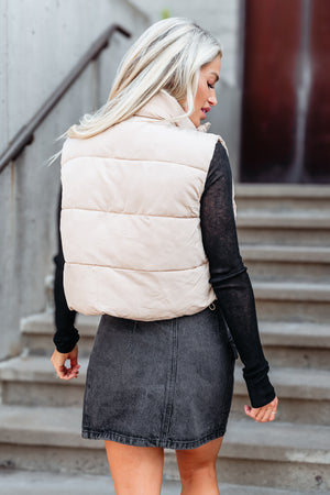 Chill Puffer Vest - Khaki, Closet Candy, 4