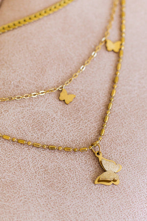 Fly like a Butterfly Necklace - Gold, Closet Candy, 3