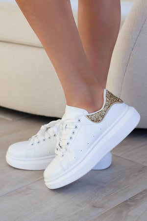 A Little Extra Sneakers - Gold, Closet Candy, 3