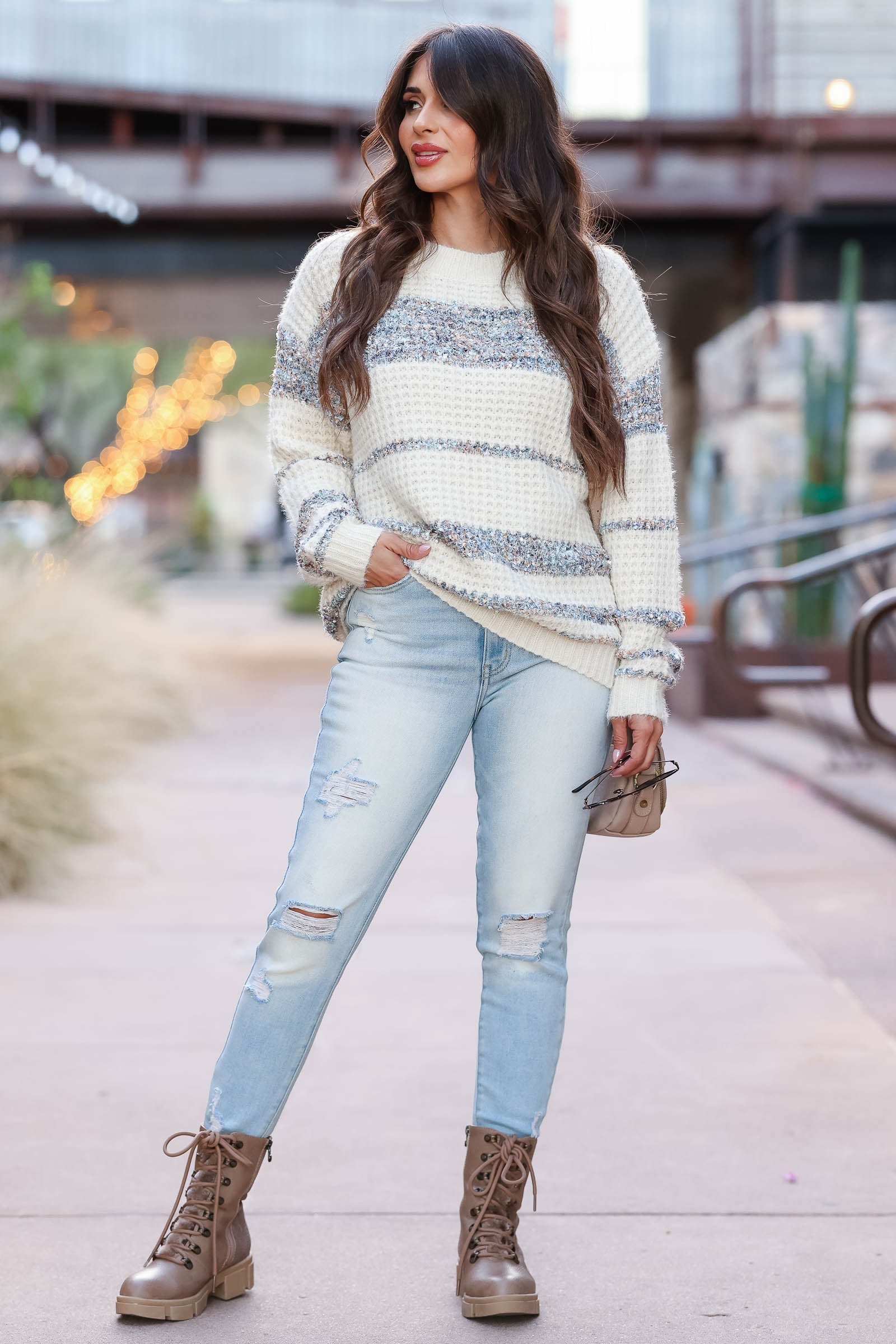 Best Believe Sweater Ivory Confetti Closet Candy Boutique