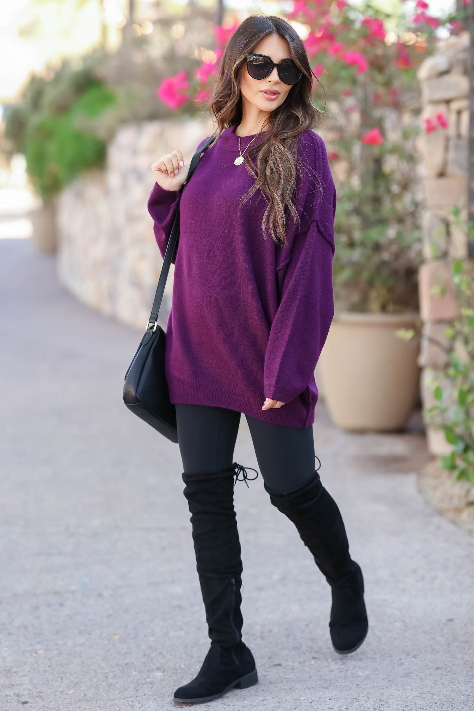 Made To Love Oversized Sweater - Plum, Closet Candy, 1