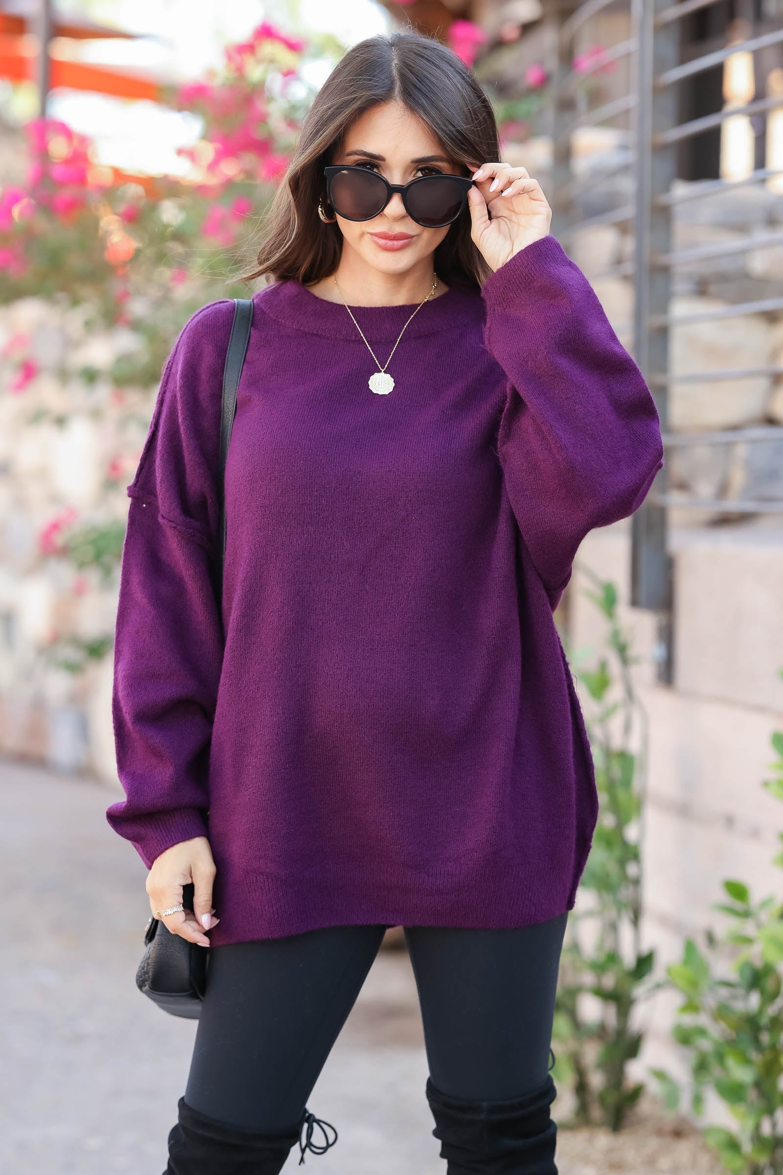 Made To Love Oversized Sweater - Plum, Closet Candy, 1