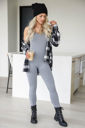 As Fierce As They Come Onesie Jumpsuit - Grey, Closet Candy, 1