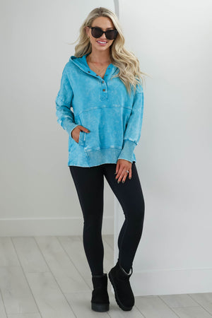Keep It Cozy Hoodie - Light Teal, Closet Candy, 3